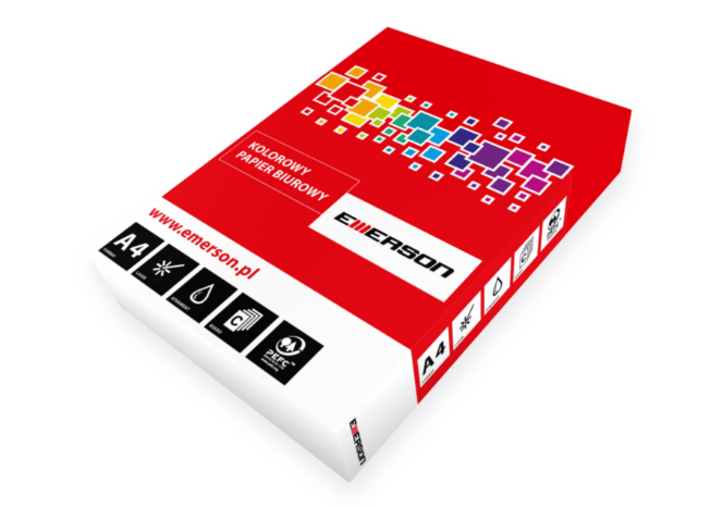 Papier kolorowy - Emerson - czerwony A4 500'