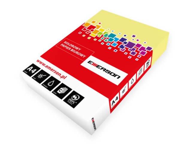 Papier kolorowy - Emerson - kanarkowy A4 500'