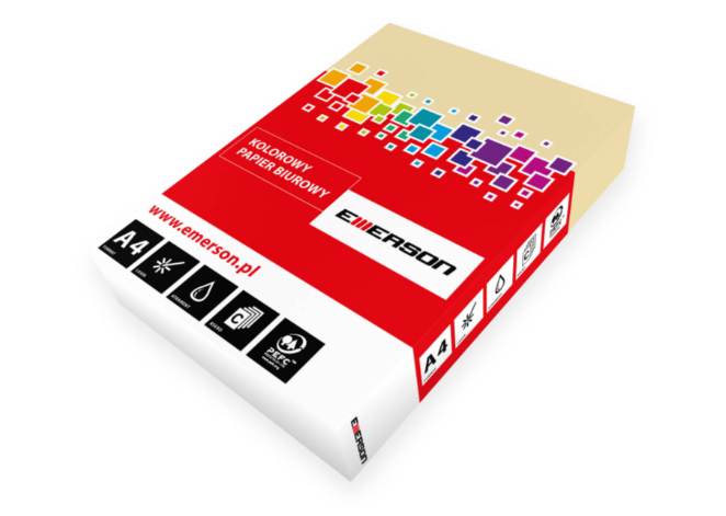 Papier kolorowy - Emerson - kremowy A4 500'