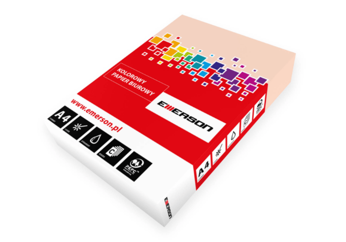 Papier kolorowy - Emerson - łososiowy A4 500'