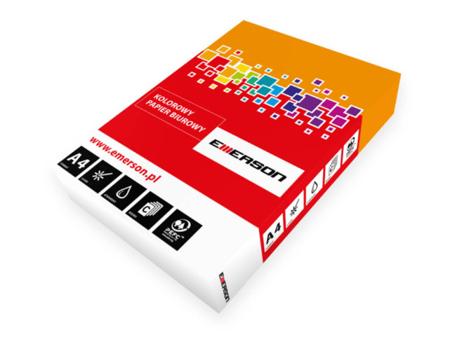 Papier kolorowy - Emerson - pomarańczowy A4 500'