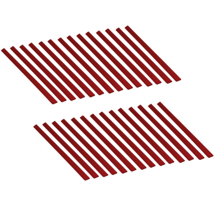 LISTWY WSUWANE DO BINDOWANIA oprawa dokumentów - 25 sztuk - CZERWONE - 3 mm